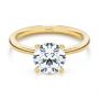 14k Yellow Gold Twisted Prongs Solitaire Engagement Ring - Flat View -  107213 - Thumbnail