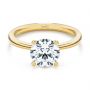 18k Yellow Gold 18k Yellow Gold Twisted Prongs Solitaire Engagement Ring - Flat View -  107213 - Thumbnail