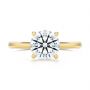 18k Yellow Gold 18k Yellow Gold Twisted Prongs Solitaire Engagement Ring - Top View -  107213 - Thumbnail