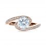14k Rose Gold 14k Rose Gold Twisting Shank Diamond Engagement Ring - Vanna K - Top View -  1401 - Thumbnail