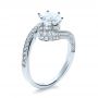 18k White Gold Twisting Shank Diamond Engagement Ring - Vanna K - Three-Quarter View -  1401 - Thumbnail