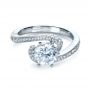 18k White Gold Twisting Shank Diamond Engagement Ring - Vanna K - Flat View -  1401 - Thumbnail