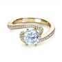 18k Yellow Gold 18k Yellow Gold Twisting Shank Diamond Engagement Ring - Vanna K - Flat View -  1401 - Thumbnail