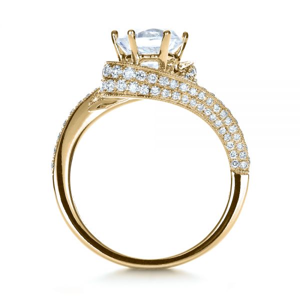14k Yellow Gold 14k Yellow Gold Twisting Shank Diamond Engagement Ring - Vanna K - Front View -  1401