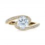 14k Yellow Gold 14k Yellow Gold Twisting Shank Diamond Engagement Ring - Vanna K - Top View -  1401 - Thumbnail
