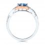 18k Rose Gold 18k Rose Gold Two-tone Blue Sapphire And Diamond Engagement Ring - Front View -  106637 - Thumbnail