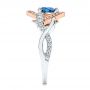 14k Rose Gold 14k Rose Gold Two-tone Blue Sapphire And Diamond Engagement Ring - Side View -  106637 - Thumbnail