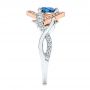 18k Rose Gold 18k Rose Gold Two-tone Blue Sapphire And Diamond Engagement Ring - Side View -  106637 - Thumbnail