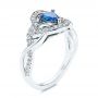 18k White Gold 18k White Gold Two-tone Blue Sapphire And Diamond Engagement Ring - Three-Quarter View -  106637 - Thumbnail