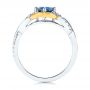 14k Yellow Gold 14k Yellow Gold Two-tone Blue Sapphire And Diamond Engagement Ring - Front View -  106637 - Thumbnail