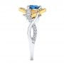 14k Yellow Gold 14k Yellow Gold Two-tone Blue Sapphire And Diamond Engagement Ring - Side View -  106637 - Thumbnail