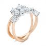 18k Rose Gold 18k Rose Gold Two-tone Cluster Diamond Ring - Three-Quarter View -  105214 - Thumbnail