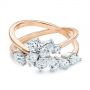 14k Rose Gold 14k Rose Gold Two-tone Cluster Diamond Ring - Flat View -  105214 - Thumbnail