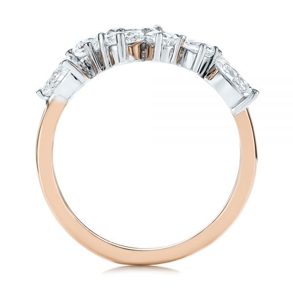 18k Rose Gold 18k Rose Gold Two-tone Cluster Diamond Ring - Front View -  105214