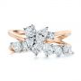 14k Rose Gold 14k Rose Gold Two-tone Cluster Diamond Ring - Top View -  105214 - Thumbnail