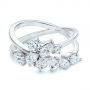  Platinum Platinum Two-tone Cluster Diamond Ring - Flat View -  105214 - Thumbnail