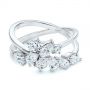 14k White Gold 14k White Gold Two-tone Cluster Diamond Ring - Flat View -  105214 - Thumbnail