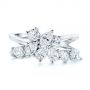  Platinum Platinum Two-tone Cluster Diamond Ring - Top View -  105214 - Thumbnail