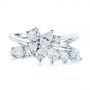 18k White Gold 18k White Gold Two-tone Cluster Diamond Ring - Top View -  105214 - Thumbnail