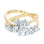 18k Yellow Gold 18k Yellow Gold Two-tone Cluster Diamond Ring - Flat View -  105214 - Thumbnail