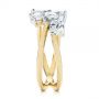 14k Yellow Gold Two-tone Cluster Diamond Ring - Side View -  105214 - Thumbnail