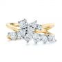 14k Yellow Gold Two-tone Cluster Diamond Ring - Top View -  105214 - Thumbnail