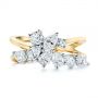 18k Yellow Gold 18k Yellow Gold Two-tone Cluster Diamond Ring - Top View -  105214 - Thumbnail