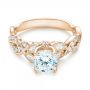 14k Rose Gold And Platinum 14k Rose Gold And Platinum Two-tone Diamond Band Engagement Ring - Flat View -  103108 - Thumbnail