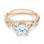 14k Rose Gold And 18K Gold 14k Rose Gold And 18K Gold Two-tone Diamond Band Engagement Ring - Flat View -  103108 - Thumbnail