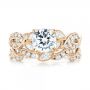 14k Rose Gold And 18K Gold 14k Rose Gold And 18K Gold Two-tone Diamond Band Engagement Ring - Top View -  103108 - Thumbnail