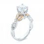 14k White Gold And 14K Gold Two-tone Diamond Band Engagement Ring