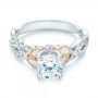  Platinum And 18K Gold Platinum And 18K Gold Two-tone Diamond Band Engagement Ring - Flat View -  103108 - Thumbnail