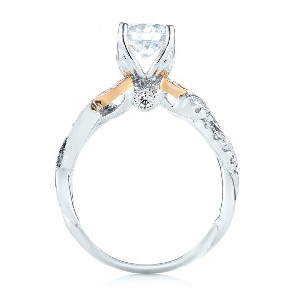 14k White Gold And 14K Gold 14k White Gold And 14K Gold Two-tone Diamond Band Engagement Ring - Front View -  103108