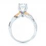 18k White Gold And 18K Gold Two-tone Diamond Band Engagement Ring - Front View -  103108 - Thumbnail