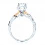 18k White Gold And 14K Gold 18k White Gold And 14K Gold Two-tone Diamond Band Engagement Ring - Front View -  103108 - Thumbnail