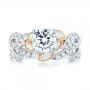 14k White Gold And 18K Gold 14k White Gold And 18K Gold Two-tone Diamond Band Engagement Ring - Top View -  103108 - Thumbnail