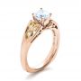 18k Rose Gold And 14K Gold 18k Rose Gold And 14K Gold Two-tone Diamond Engagement Ring - Three-Quarter View -  1205 - Thumbnail