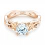 18k Rose Gold And 18K Gold 18k Rose Gold And 18K Gold Two-tone Diamond Engagement Ring - Flat View -  102844 - Thumbnail