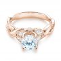 14k Rose Gold And 18K Gold 14k Rose Gold And 18K Gold Two-tone Diamond Engagement Ring - Flat View -  103107 - Thumbnail