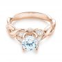 18k Rose Gold And 18K Gold 18k Rose Gold And 18K Gold Two-tone Diamond Engagement Ring - Flat View -  103107 - Thumbnail