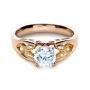 14k Rose Gold And 18K Gold 14k Rose Gold And 18K Gold Two-tone Diamond Engagement Ring - Flat View -  1205 - Thumbnail