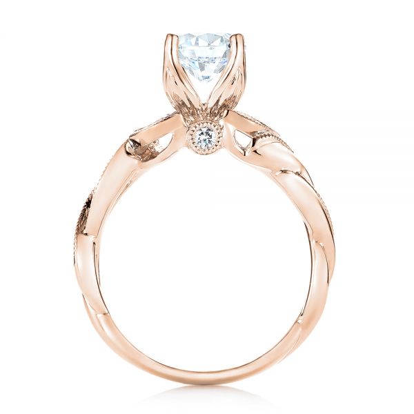 18k Rose Gold And Platinum 18k Rose Gold And Platinum Two-tone Diamond Engagement Ring - Front View -  103107