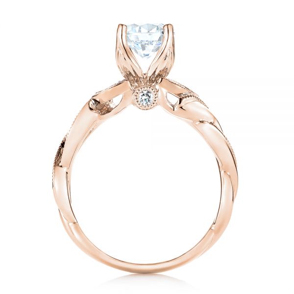 18k Rose Gold And 14K Gold 18k Rose Gold And 14K Gold Two-tone Diamond Engagement Ring - Front View -  103107