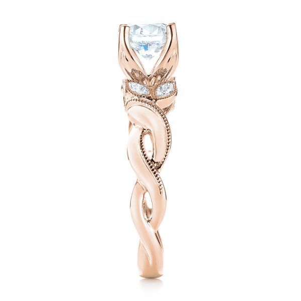 14k Rose Gold And 18K Gold 14k Rose Gold And 18K Gold Two-tone Diamond Engagement Ring - Side View -  103107