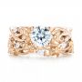 18k Rose Gold And Platinum 18k Rose Gold And Platinum Two-tone Diamond Engagement Ring - Top View -  102844 - Thumbnail