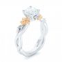 18k White Gold And 18K Gold Two-tone Diamond Engagement Ring - Three-Quarter View -  102844 - Thumbnail