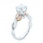 18k White Gold And 18K Gold Two-tone Diamond Engagement Ring - Three-Quarter View -  103107 - Thumbnail