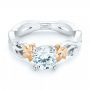 18k White Gold And 18K Gold Two-tone Diamond Engagement Ring - Flat View -  102844 - Thumbnail