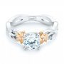 18k White Gold And 14K Gold 18k White Gold And 14K Gold Two-tone Diamond Engagement Ring - Flat View -  102844 - Thumbnail