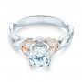 18k White Gold And 18K Gold Two-tone Diamond Engagement Ring - Flat View -  103107 - Thumbnail